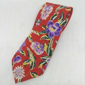 Tango by Max Raab Red Floral Hawaiian Men's Tie